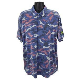 Puma Golf Mens XXL Blue Camo Polo Shirt TPC Deere Run John Deere Classic 595107